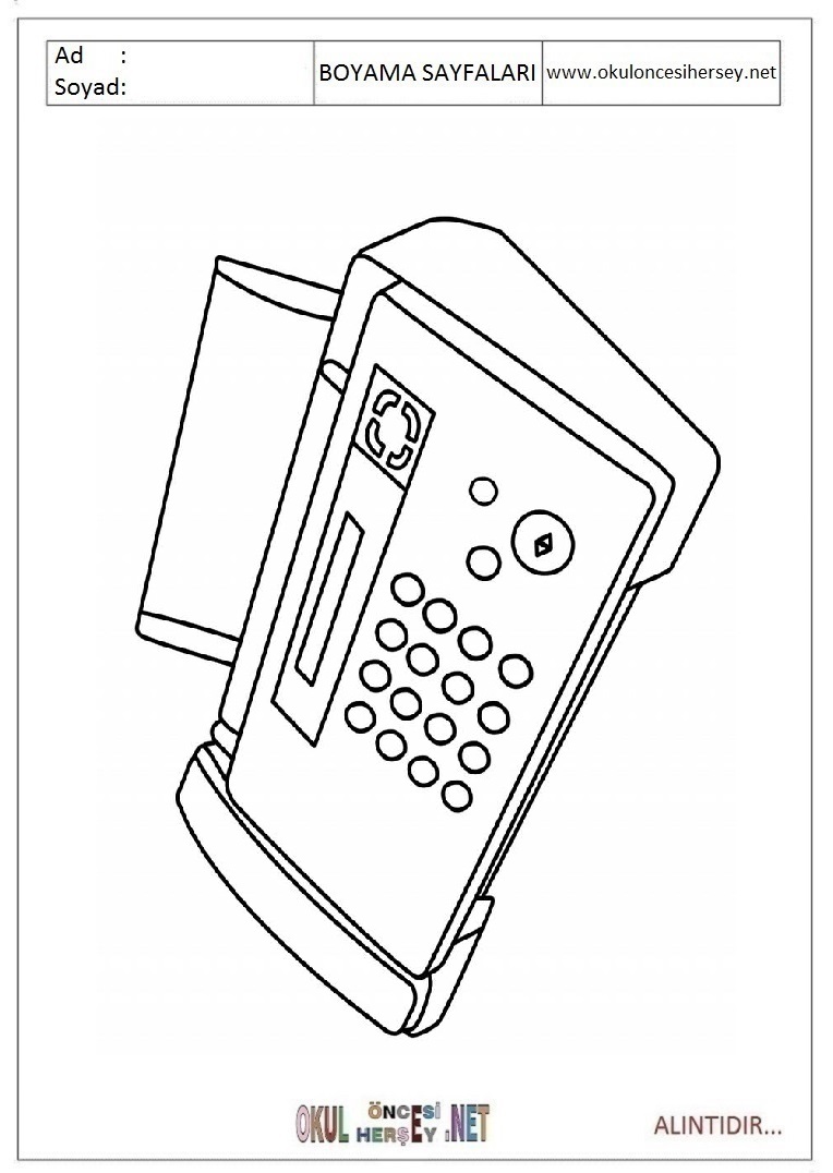 Çocuklar İçin Yazıcı-fax Boyama Sayfaları 